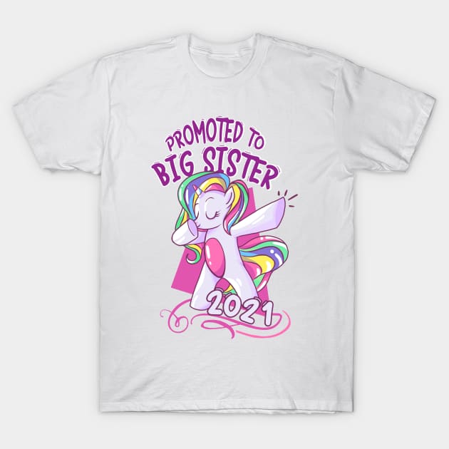 Unicorn  Big Sister 2021 announcing pregnancy T-Shirt by alpmedia